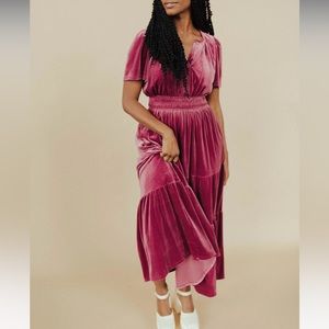 Bohme Pink Velvet Maxi Dress